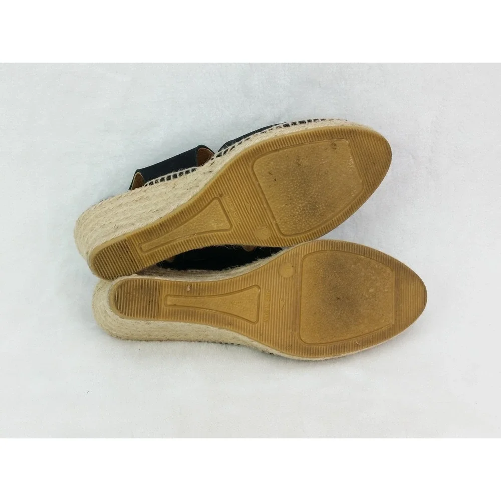 Women's Kanna Espadrilles Wedges Sandals Shoes Black Made In Spain Size 42 US 10